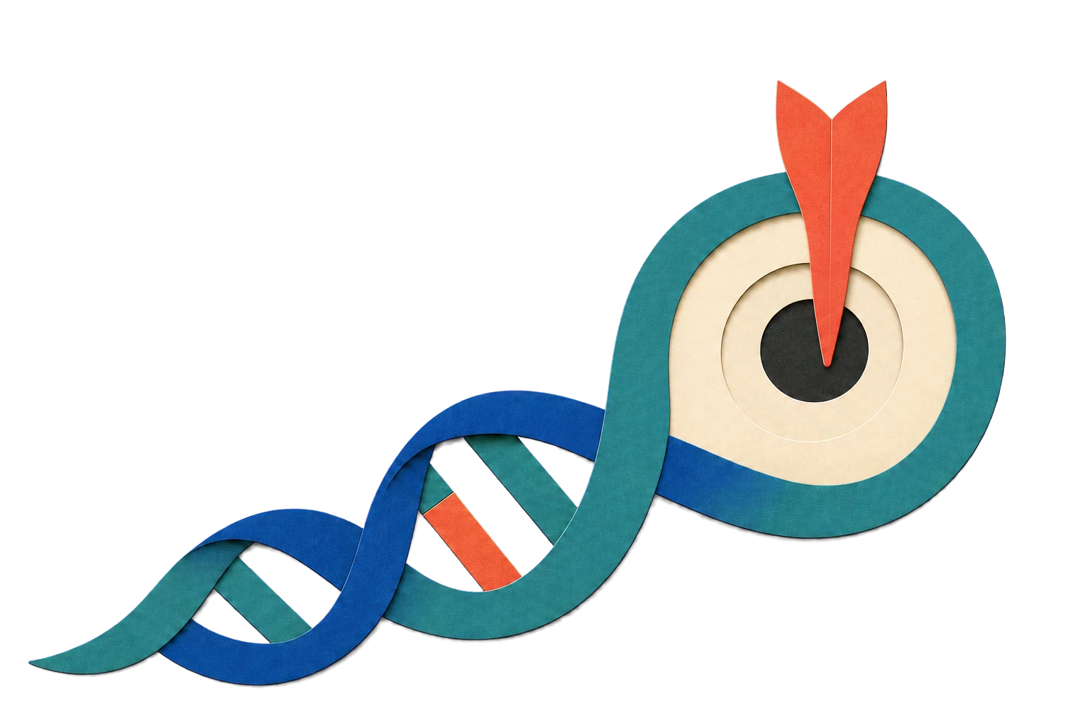 Genomic ribbon transforming into a therapeutic target with a vertical marker